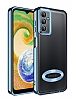 Eiroo Luxury Clear Samsung Galaxy A14 Kamera Korumal Mavi Silikon Klf