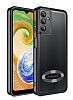Eiroo Luxury Clear Samsung Galaxy A14 Kamera Korumal Siyah Silikon Klf