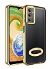 Eiroo Luxury Clear Samsung Galaxy A34 Kamera Korumal Gold Silikon Klf