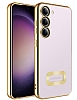 Eiroo Luxury Clear Samsung Galaxy S23 Kamera Korumal Gold Silikon Klf
