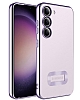Eiroo Luxury Clear Samsung Galaxy S23 Kamera Korumal Lila Silikon Klf