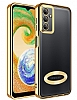Eiroo Luxury Clear Samsung Galaxy A04S Kamera Korumal Gold Silikon Klf