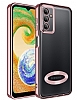 Eiroo Luxury Clear Samsung Galaxy A04S Kamera Korumal Rose Gold Silikon Klf