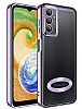 Eiroo Luxury Clear Samsung Galaxy A04S Kamera Korumal Lila Silikon Klf