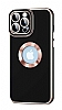 Eiroo Luxury Protection iPhone 12 Pro Kamera Korumal Siyah Silikon Klf
