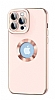 Eiroo Luxury Protection iPhone 12 Pro Max Kamera Korumal Pembe Silikon Klf