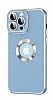 Eiroo Luxury Protection iPhone 13 Pro Kamera Korumal Mavi Silikon Klf
