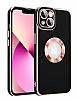 Eiroo Luxury Protection iPhone 14 Plus Kamera Korumal Siyah Silikon Klf