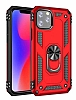 Eiroo Magnet Ring iPhone 11 Pro Max Ultra Koruma Krmz Klf