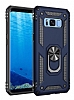 Eiroo Magnet Ring Samsung Galaxy S8 Plus Ultra Koruma Lacivert Klf
