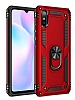 Eiroo Magnet Ring Xiaomi Redmi 9A Ultra Koruma Krmz Klf