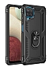 Eiroo Magnet Ring Samsung Galaxy M12 Ultra Koruma Siyah Klf