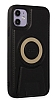 Eiroo Magneticsafe iPhone 11 Standl Siyah Rubber Klf