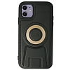 Eiroo Magneticsafe iPhone 11 Standl Yeil Rubber Klf - Resim: 1