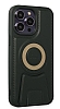 Eiroo Magneticsafe iPhone 13 Pro Max Standl Yeil Rubber Klf