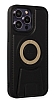 Eiroo Magneticsafe iPhone 13 Pro Max Standl Siyah Rubber Klf