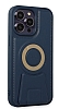 Eiroo Magneticsafe iPhone 13 Pro Max Standl Lacivert Rubber Klf