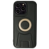 Eiroo Magneticsafe iPhone 13 Pro Max Standl Yeil Rubber Klf - Resim 1