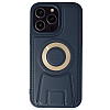 Eiroo Magneticsafe iPhone 14 Pro Max Standl Lacivert Rubber Klf - Resim: 1