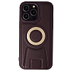 Eiroo Magneticsafe iPhone 14 Pro Max Standl Mor Rubber Klf - Resim 1