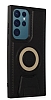 Eiroo Magneticsafe Samsung Galaxy S23 Ultra Standl Siyah Rubber Klf