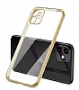Eiroo Matte Crystal iPhone 11 Kamera Korumal Gold Rubber Klf