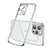 Eiroo Matte Crystal iPhone 12 Pro Kamera Korumal Silver Rubber Klf