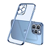 Eiroo Matte Crystal iPhone 12 Pro Kamera Korumal Mavi Rubber Klf