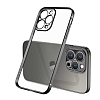 Eiroo Matte Crystal iPhone 12 Pro Kamera Korumal Siyah Rubber Klf