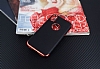 Eiroo Matte Fit iPhone X / XS Krmz Kenarl Siyah Silikon Klf - Resim: 1