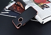 Eiroo Matte Fit iPhone X / XS Rose Gold Kenarl Siyah Silikon Klf - Resim 2