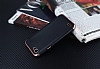Eiroo Matte Fit LG Q6 Rose Gold Kenarl Siyah Silikon Klf - Resim: 2