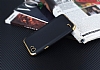Eiroo Matte Fit LG Q6 Gold Kenarl Siyah Silikon Klf - Resim: 2