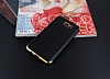Eiroo Matte Fit Samsung Galaxy J7 Prime / J7 Prime 2 Gold Kenarl Siyah Silikon Klf - Resim: 1
