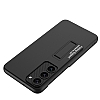 Eiroo Matte Slim Samsung Galaxy S23 Standl Silver Rubber Klf - Resim: 1