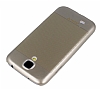 Eiroo Maxfit Samsung i9500 Galaxy S4 Ultra nce Gold Rubber Klf - Resim 2