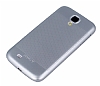 Eiroo Maxfit Samsung i9500 Galaxy S4 Ultra nce Silver Rubber Klf - Resim 1