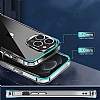 Eiroo Metal Serisi iPhone 13 Pro Max Silikon Kenarl effaf Rubber Klf - Resim: 6