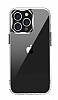 Eiroo Metal Serisi iPhone 14 Pro Max Silikon Kenarl effaf Rubber Klf