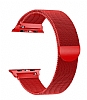 Eiroo Milanese Loop Apple Watch / Watch 2 / Watch 3 Krmz Metal Kordon (42 mm) - Resim 6