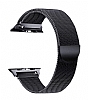 Eiroo Milanese Loop Apple Watch / Watch 2 / Watch 3 Siyah Metal Kordon (42 mm) - Resim 6