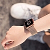 Eiroo Milanese Loop Apple Watch / Watch 2 / Watch 3 Silver Metal Kordon (38 mm) - Resim: 4