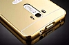 Eiroo Mirror Asus ZenFone 2 Laser 5.5 in Metal Kenarl Aynal Rose Gold Rubber Klf - Resim: 4
