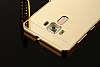 Eiroo Mirror Asus Zenfone 3 Laser ZC551KL Metal Kenarl Aynal Gold Rubber Klf - Resim: 7