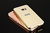 Eiroo Mirror HTC 10 Metal Kenarl Aynal Gold Rubber Klf - Resim: 4