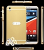 Eiroo Mirror HTC Desire 816 Metal Kenarl Aynal Rose Gold Rubber Klf - Resim: 3