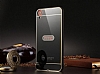 Eiroo Mirror HTC Desire 820 Metal Kenarl Aynal Siyah Rubber Klf - Resim 5