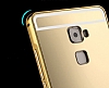 Eiroo Mirror Huawei Ascend Mate S Metal Kenarl Aynal Rose Gold Rubber Klf - Resim: 2