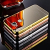 Eiroo Mirror Huawei G8 Metal Kenarl Aynal Gold Rubber Klf - Resim 2