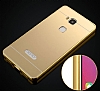 Eiroo Mirror Huawei GR5 Metal Kenarl Aynal Gold Rubber Klf - Resim: 2